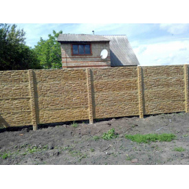 евро забор бетонный карпатский камень янтарь + розовый мрамор