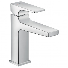 Фото - HANSGROHE METROPOL смеситель для умывальника однорычажный 110, со сливным гарнитуром push-open, хром HANSGROHE METROPOL смеситель для умывальника однорычажный 110, со сливным гарнитуром push-open, хром
