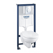 Фото - GROHE SOLIDO Perfect набор 4в1 инстал 38721001 подвесным унитазом 51,7x35,4 в компл с сидением Soft-close GROHE SOLIDO Perfect набор 4в1 инстал 38721001 подвесным унитазом 51,7x35,4 в компл с сидением Soft-close
