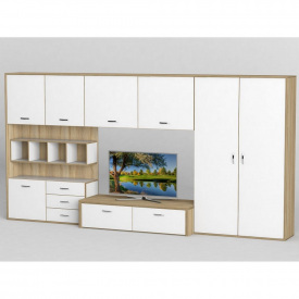 Стенка в гостиную Тиса Мебель Гостиная-118 Сонома Белый