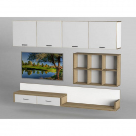 Стенка в гостиную Тиса Мебель Гостиная-219 Сонома Белый