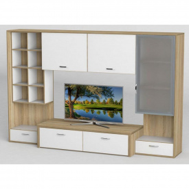 Стенка в гостиную Тиса Мебель Гостиная-113 Сонома Белый