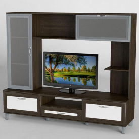 Стенка в гостиную Тиса Мебель Гостиная-36 Венге Белый