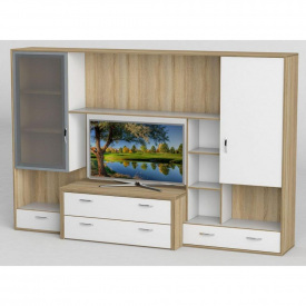 Стенка в гостиную Тиса Мебель Гостиная-108 Сонома Белый