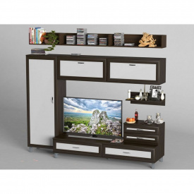 Стенка в гостиную Тиса Мебель Гостиная-26 Венге Белый