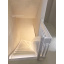 Белая деревянная лестница на тетиве с автоматической подсветкой Бровары
