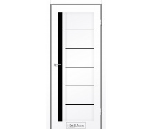 Двері міжкімнатні StilDoors (Стиль Дорс) Софія білий матовий скло чорне 600х900х2000 мм