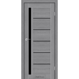 Двери межкомнатные StilDoors (Стиль Дорс) София дуб попелястый черное стекло 600х900х2000 мм