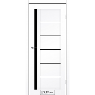 Двери межкомнатные StilDoors (Стиль Дорс) София белый матовый черное стекло 600х900х2000 мм