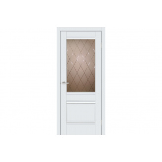 Межкомнатные двери Омис Валенсия матовый шелк стекло бронза 600х900х2050 мм