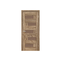 Міжкімнатні двері Оміс Ріно Дуб Оріндж Natural Look скло бронза 600х900х2050 мм Шостка