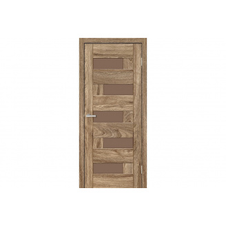 Міжкімнатні двері Оміс Ріно Дуб Оріндж Natural Look скло бронза 600х900х2050 мм