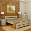 Ліжко двоспальне з дерева 140х200 см Сіре Сімпл Твін Полтава