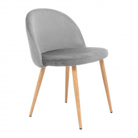 Мягкий стул Richman Робби велюр серый на ножках в цвете бук