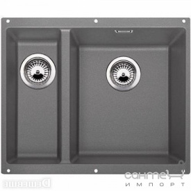 Гранитная кухонная мойка на полторы чаши Blanco Subline 340/160-U Silgranit 523560 правая, алюметаллик