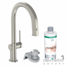 Смеситель для кухни + фильтр Hansgrohe Aqiuttura M91 76801800 нержавеющая сталь