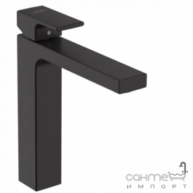 Смеситель для раковины c донным клапаном Hansgrohe Vernis Shape 190 71562670 матовый черный