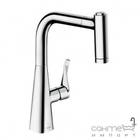 Смеситель для кухни с выдвижным изливом Hansgrohe Metris 14834000 хром