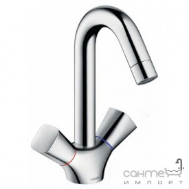 Смеситель для раковины, поворотный излив, без донного клапана Hansgrohe Logis 71221000 Хром