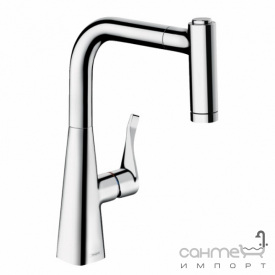 Смеситель для кухни с вытяжным изливом Hansgrohe Metris M71 73823000 хром