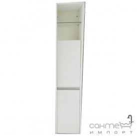 Пенал подвесной с корзиной для белья Fancy Marble Cyprus белый, левосторонний