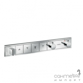 Смеситель-термостат скрытого монтажа для душа на 4 потребителя Hansgrohe RainSelect 15357000 хром