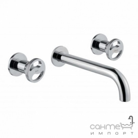 Смеситель для раковины скрытого монтажа с изливом 22 см Bugnatese Millenovecinquanta 4569 OP nero матовый черный