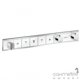 Смеситель-термостат скрытого монтажа для душа на 5 потребителей Hansgrohe RainSelect 15358400 белый