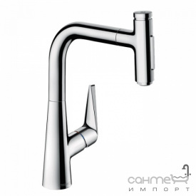 Смеситель для кухни с вытяжным изливом Hansgrohe Metris Talis Select M51 73868000 хром