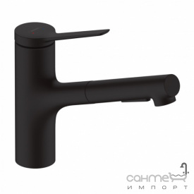 Смеситель для кухни с вытяжным изливом Hansgrohe Zesis M33 74803670 матовый черный, S-Box lite