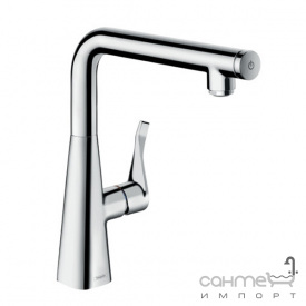 Смеситель для кухни с выдвижным изливом Hansgrohe Metris Select 14847000 хром