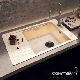 Кухонна мийка Moko Firenze Premium Cristallo чаша праворуч