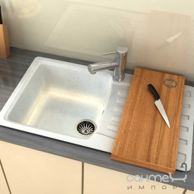 Кухонна мийка Moko Napoli Premium Marmo Elegante чаша зліва