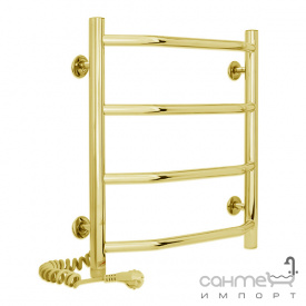 Электрический полотенцесушитель Laris Виктория П4 450х500 золото, подключение слева