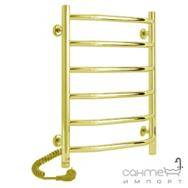 Электрический полотенцесушитель Laris Виктория П6 Е 450х600 золото, подключение справа