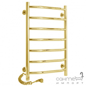 Электрический полотенцесушитель Laris Виктория П7 450х700 золотой, подключение слева