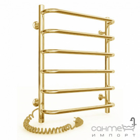 Электрический полотенцесушитель Laris Стандарт П6 450х600 золотой, подключение справа