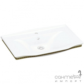 Раковина Idevit Neo Classic 3301-0805-0088 белая/декор золото