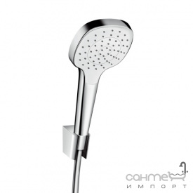 Душевая лейка с настенным держателем Hansgrohe Croma Select E Vario 26413400 белый/хром