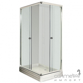 Душевая кабинка с поддоном Caribe H040 левая сатин/матовое