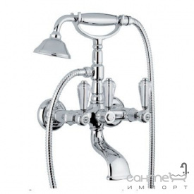 Смеситель для ванны с душевой лейкой Bugnatese Revival Kristal 400K CR хром