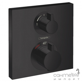 Внешняя часть смесителя-термостата на 2 потребителя Hansgrohe Ecostat Square 15714140 бронза браш