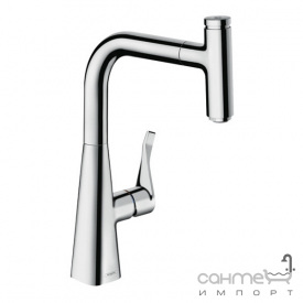 Змішувач для кухні з висувним виливом Hansgrohe Metris Select 14857000 хром