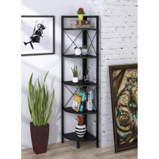 Кутовий стелаж Loft-Design L-175 відкритий венге-темний