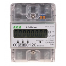 Трифазний лічильник електроенергії F&F LE-02D 3х230/400В 3х63А