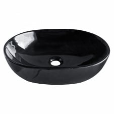 VOLLE BLACK AMADEUS M умывальник 48x35x14,5 см овальный черный накладной