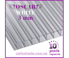 Стільниковий полікарбонат 2100Х6000Х3 mm OSCAR White прозорий Сербія