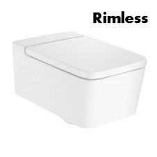 ROCA INSPIRA SQUARE Rimless унитаз подвесной 37*56*44см, горизонтальный выпуск, без сиденья