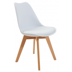 Стул с мягким белым сидением Жаклин на деревянных ножках. Киев