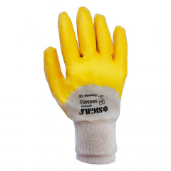 Перчатки трикотажные Sigma с частичным нитриловым покрытием желтые р10 (9443451) 120пар Кропивницький